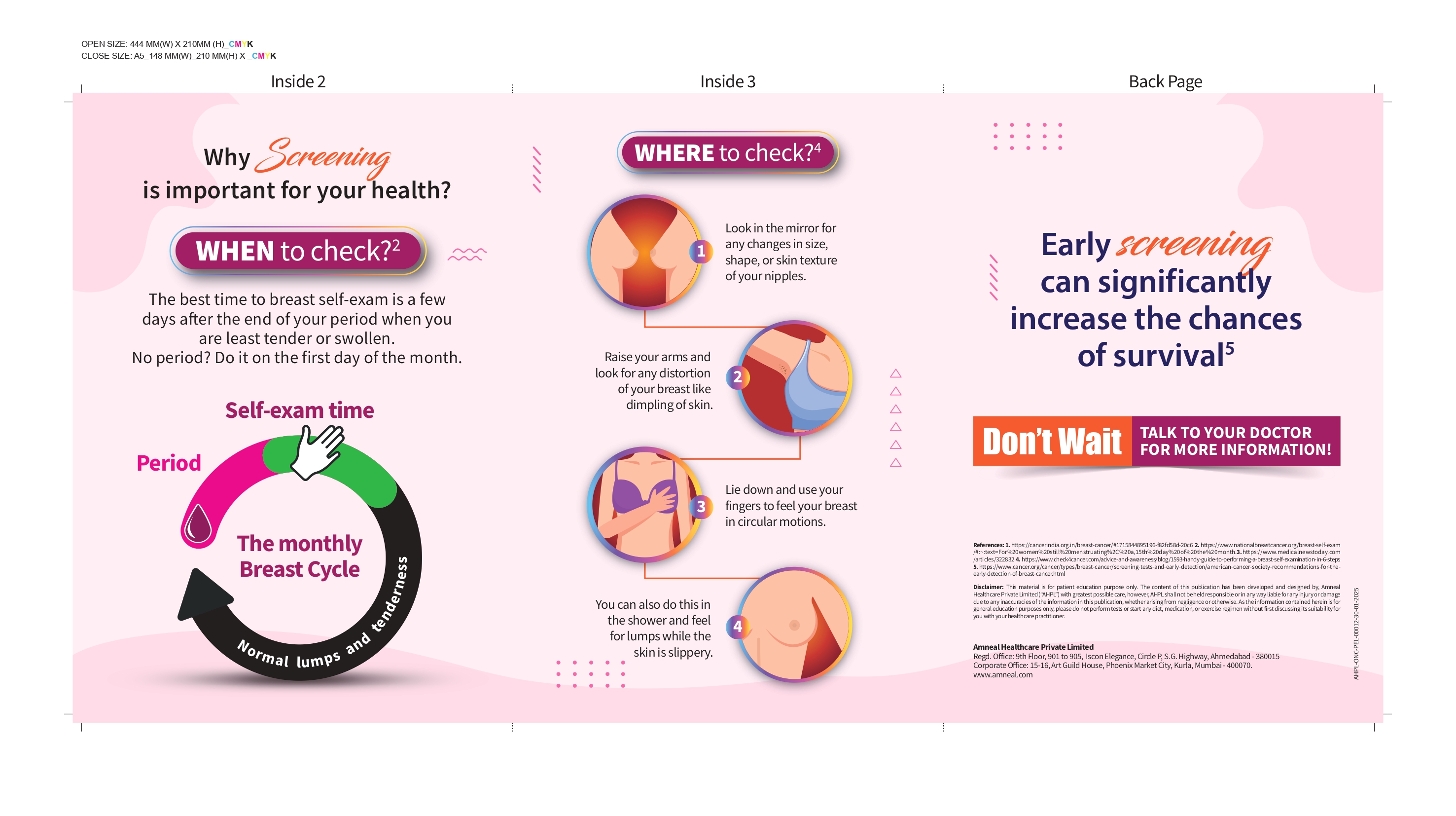 Breast cancer awareness leaflet back